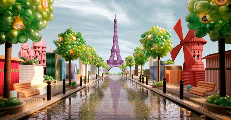 image of a path leading to the Eiffel tower